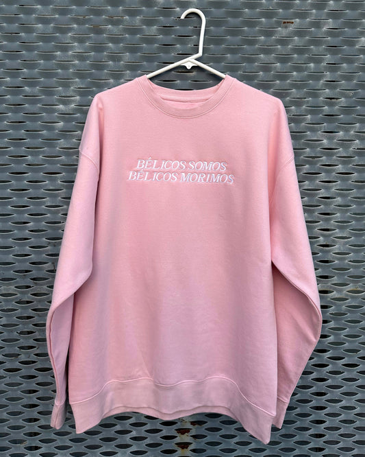 belicos somos - pink crewneck
