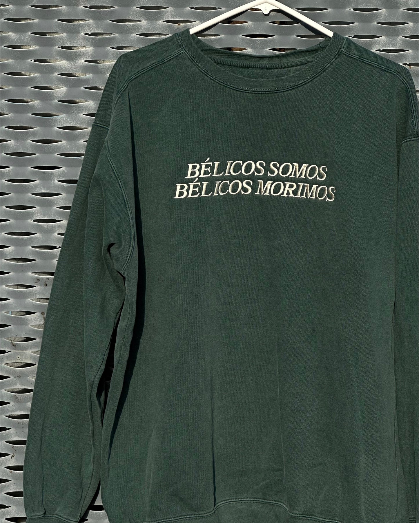 belicos somos - vintage emerald crewneck