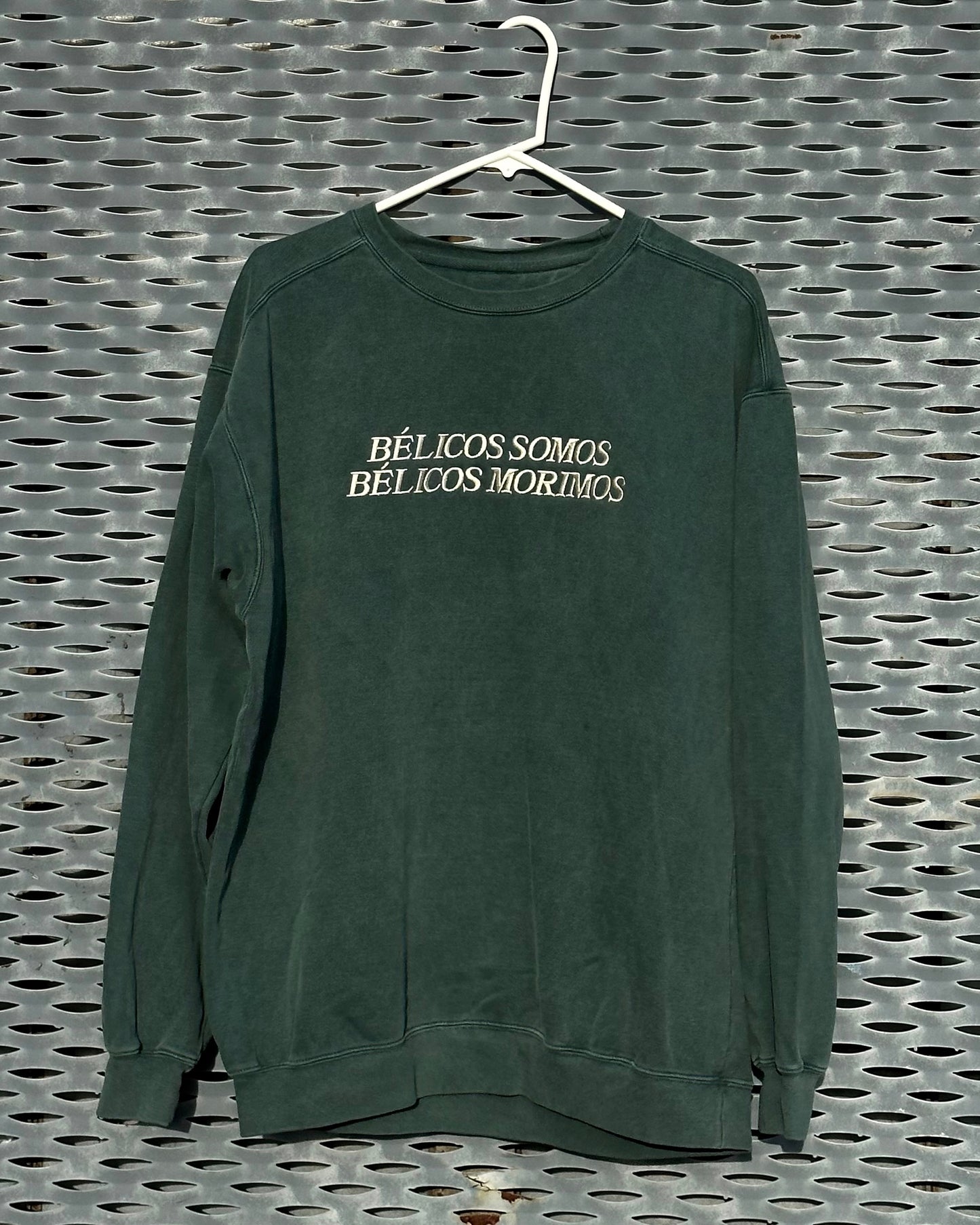 belicos somos - vintage emerald crewneck