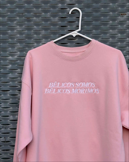 belicos somos - pink crewneck