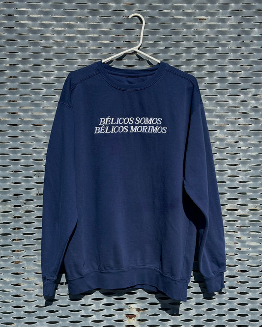 belicos somos - vintage navy crewneck