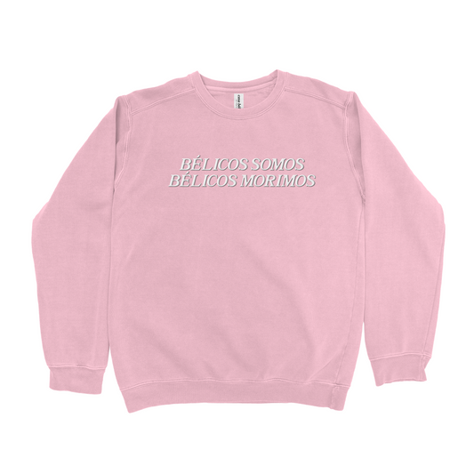 belicos somos - pink crewneck